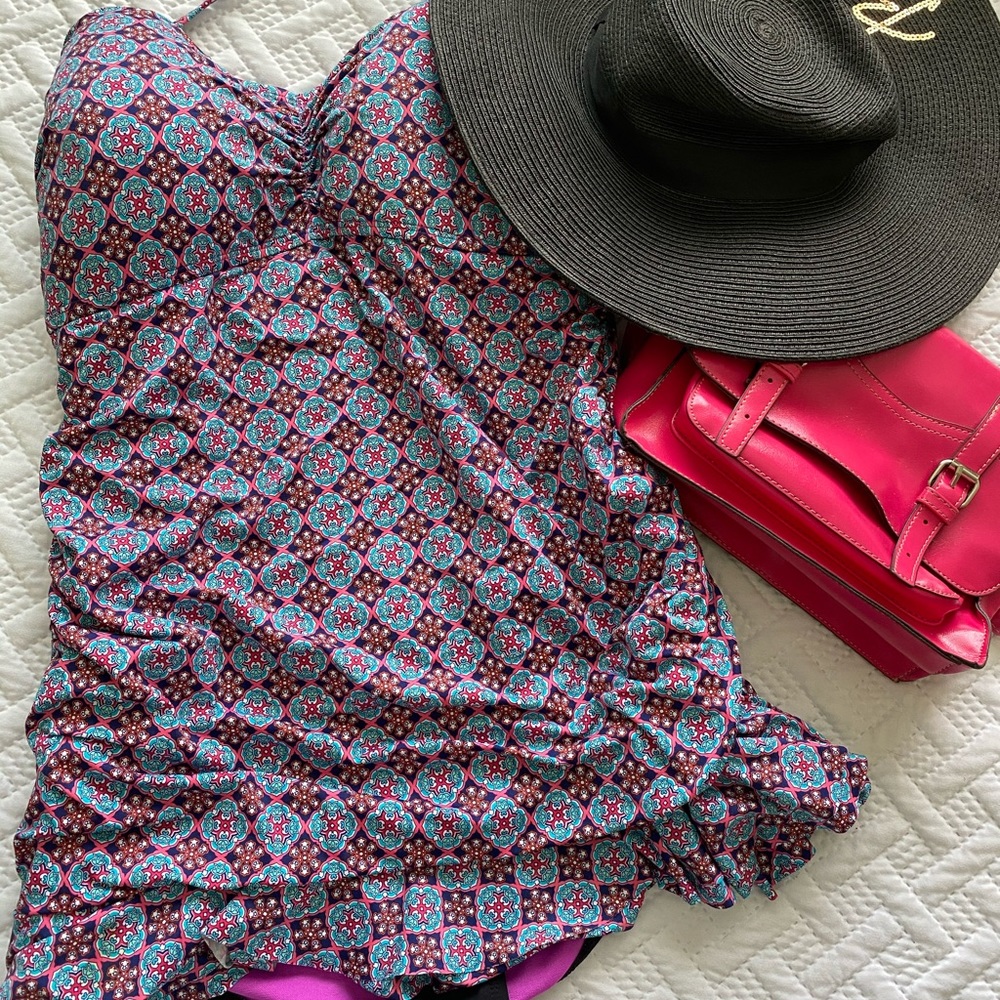 Liz Claiborne Plus Size Strapless Swimdress